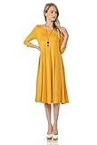 Pastel by Vivienne Women's A-Line Trapeze Midi Dress Large Mustard