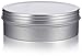 JUVITUS 4 oz Metal Steel Tin Flat Container with Tight Sealed Twist Screwtop Cover (6 pack)