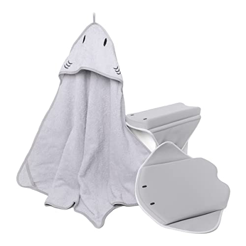 Ubbi Stingray Kneeler, Elbow Rest & Hooded Towel Bundle, Baby and Toddler Bath…