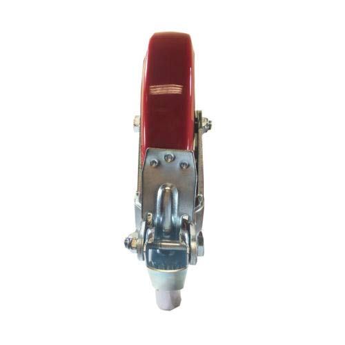 Scaffold Caster 8" x 2" Red PU Wheel Locking Brake 1-3/8" Stem 3800 lbs 4 pcs