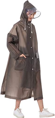 Tongmo レインコート レディース メンズ 自転車 バイク リュック対応 グレー 165cm 180cm 全品最安値に挑戦 Xl ロングタイプレインポンチョ 年最新版 二重帽子つば付き