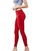 Tesla CLSL TM-FYP52-RED_Medium Yoga Pants High-Waist Tummy Control w Hidden Pocket FYP52