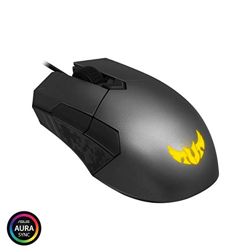 ASUS TUF Gaming M5 Optical USB RGB Gaming Mouse Featuring A 6200 DPI Optical Sensor, Omron Switches, and Aura Sync RGB Lighting