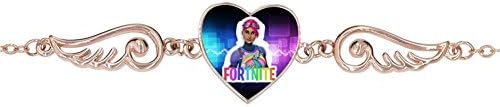 BlingDi Unique Fort-Nite Brite Bomber Logo Design Heart Lucky Bracelet Jewelry
