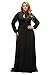 LALAGEN Women's Vintage Long Sleeve Plus Size Evening Party Maxi Dress Gown Black XL.