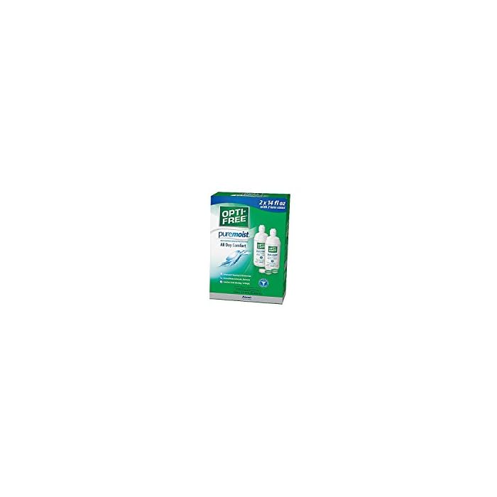 Opti-Free Puremoist Multi-Purpose Disinfecting Solution with Lens Case, 10-Ounces