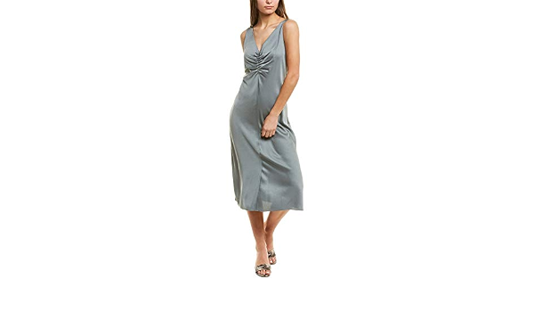 Ruched Double V-Neck Dress 