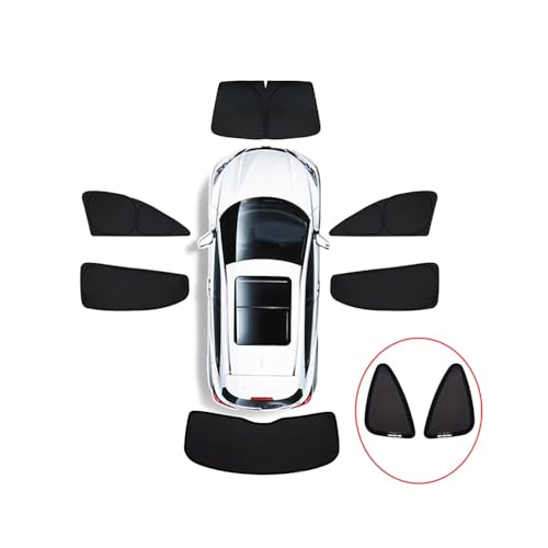 Photo 1 of CoolKo Sunshade All Windows Windshield Reflective Covers Sunproof UV Rays and Privacy Protection - Full Set 8 Pieces Compatible with Tesla Model X (Blac)