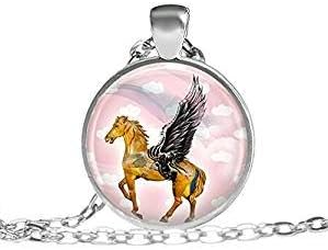 Flying Horse Necklace, Greek Pegasus Necklace, Greek Mythology Necklace, Flying Stallion, Horse Pendant