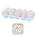 Egg Holder Kitchen Egg Tray, Clear Egg Storage Container Kitchen with Lid for Refrigerator Portable Egg Case Storage Bin for Fridge Camping, 10/20 Eggs Box Carrier (Blue)