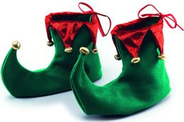 Green Adults Christmas Elf Shoes