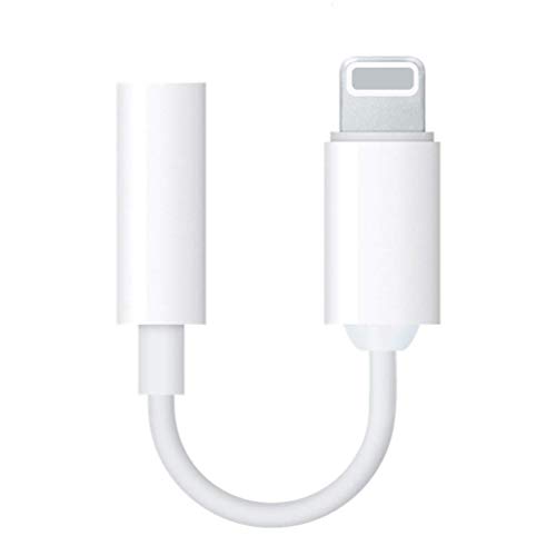 Adapter Headphone Converter Jack Cables AUX Audio Earphone Splitter Compatible Phone7/7Plus/8/8Plus/X 10 Extender Connector Stereo Music Adaptor Support iOS 10.3/11 System Accessories -White