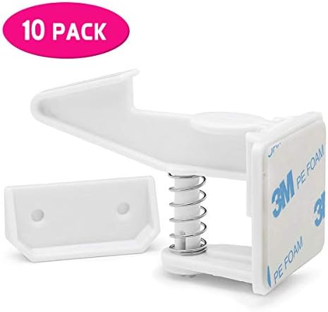 10 Pack - Baby Proofing Cabinet Locks Proof Child Safety Latches For Cabinets Drawer Closet No Tools Or Drilling