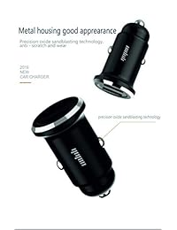 yopin Adaptador del cargador del coche del teléfono celular de 5V 3.1A Carga rápida Cargador móvil inalámbrico para Samsung y iPhones 2 puertos USB (Cable para iPhone)