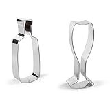 Bakerpan Stainless Steel Cookie Cutter Wine Set, Wine Bottle & Wine Glass