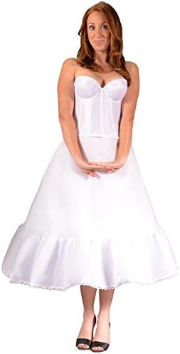 Bridesmaid & Cocktail Dresses Vintage Rockabilly Petticoat Crinoline Tulle Tea Length Short Slip Skirt Adds Poofy Flair and Style to the Knee. Choose Stock Color or You Dye a Colored Slip at Home โ Plus Size Available - Get Yours Now!