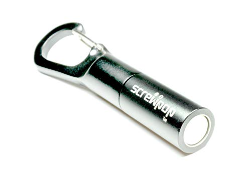Screwpop Cigar Punch 3.0 Ultra Sharp Anodized Silver Carabiner Clip Bottle Opener