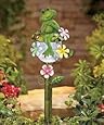 Palo Da Giardino Sunset Vista Designs Froggy Con Luce Solare. Rana In Metallo Alta 122 Cm, Si Illumina Di Notte.