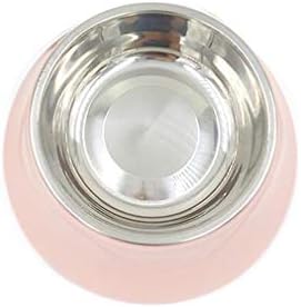 YESMAEA Stainless Steel Dog Bowl Small Pets Puppy Food Bowl Cat Feeding Bowl,Pink