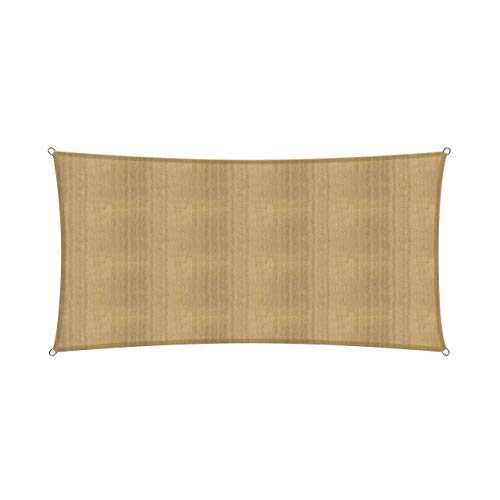 Lumaland Sonnensegel Rechteckig 2 x 4 Meter | Wetterbeständiger Sonnenschutz inkl. Befestigungsseile | Terrasse, Garten & Balkon Schattenspender aus H