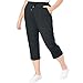 Woman Within Women's Plus Size Sport Knit Capri Pant - Black, 1X