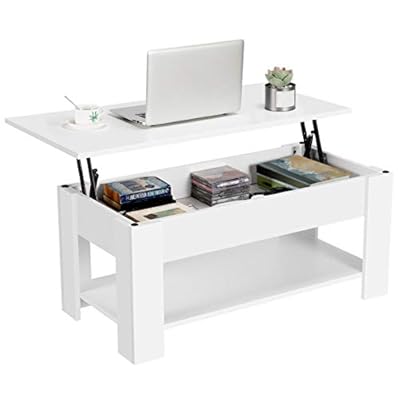 Yaheetech Lift Top Coffee Table, Pop Up Coffee Center Table with Storage and Shelf, Lifting Tabletop Storage Cocktail… 31OwJfkQHeL