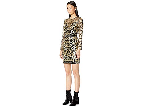 nicole miller black illusion gown