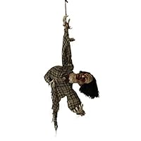 Haunted Hill Farm 3.9 ft. Hanging Zombie with Moving Arms and Light-Up Eyes | Scary Animatronic | Touch Activated | Creepy Horror Halloween Decoration | HHZOMB-1HLSA,Multicolor Haunted Hill Farm 3.9 ft. Hanging Zombie with Moving Arms and Light-Up Eyes | Scary Animatronic | Touch Activated | Creepy Horror Halloween Decoration | HHZOMB-1HLSA,Multicolor