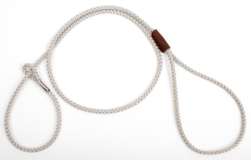Mendota Show Loop Dog Leash 4 Feet Silver