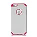 iPhone 6s Plus Case, Lumsing Hard Soft Rubber Hybrid Shockproof Impact Rugged Armor Defender Case Protective Cover for Apple iPhone 6/6s Plus White/Rose