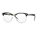 Fake Nerd Glasses Semi-Rimless Frame Horn Rimmed Clear Lens Eyewear (Black/Gold, 51)