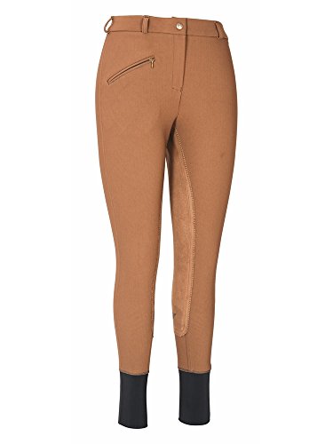 TuffRider Women's Ribb Lowrise Full Seat Breeches (Regular), Chocolate, 34
