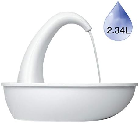 XinC Cat Water Fountain Swan-Shaped Pet Water Dispenser Cat Feeding Water Flowing Fountain 2.4L Multiple Repeat Circulation Filtered Water Source