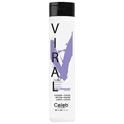 CELEB LUXURY VIRAL COLORWASH, PROFESSIONAL SEMI-PERMANENT HAIR COLOR DEPOSITING SHAMPOO, PASTEL LAVENDER, 8.25 FL OZ (PACK OF 1)