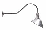 Barn Lighting Angled Reflector and Gooseneck Sign Light - Farmhouse Style Lighting Made in USA - The Venice Steel Light (Galvanized)