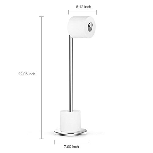 Naturous Stainless Steel Toilet Paper Holder, Free Standing Lavatory Pedestal Toilet Paper Stand with Reserve