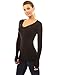 PattyBoutik Women V Neck Long Sleeve Tunic Sweater (Black Large)