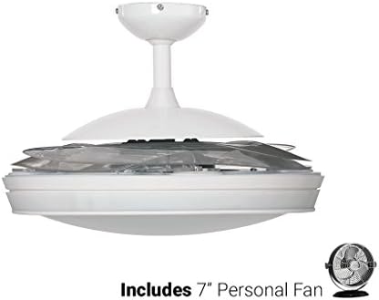 Hunter Ceiling Fan White 59086 Fanaway 48" with Light & Remote, White (Desk Fan Included)