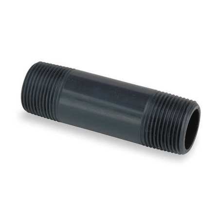 GF Piping Systems CPVC Pipe Fitting, Nipple, Schedule 80, Gray, 5" Length, 1" MPT