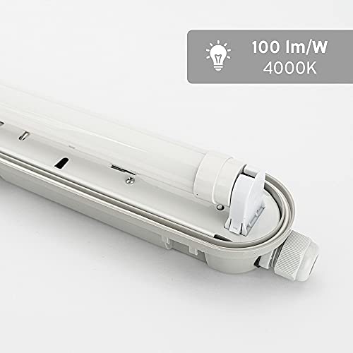 NCC-Licht LED Feuchtraumleuchte Wannenleuchte 150cm 1x 22W T8 Röhre 840 Neutralweiß 4000K IP65 mit Sensor – Bild 4