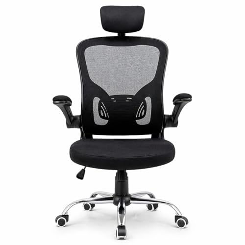 Cadeira Ergonômica para Escritório com Apoio de Cabeça, Cadeira Presidente Giratória Ajustável, Encosto em Tela Mesh Respirável, Conforto para Home Office