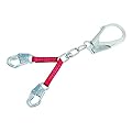 3M Protecta PRO 1351001 24" Web Rebar Assembly For Positioning, Swiveling Steel Rebar Hook At Center, Snap Hooks At Leg Ends, 310LB Capacity, Gold/Red