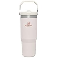 STANLEY IceFlow Flip Straw Tumbler with Handle 30 oz | Twist On Lid and Flip Up Straw | Leak Resistant Water Bottle | Insulated Stainless Steel |BPA-Free | Rose Quartz