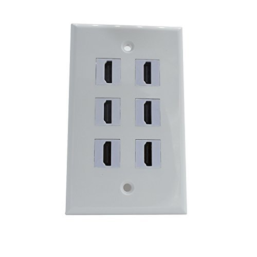 MOTONG HDMI Pigtails Wall Plate Face Cover for Home Theater DVD Cable Satellite TV PS3 HDTV 6 Gold Plated