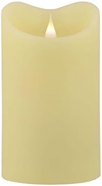 Mandarin Fla-SOL3D6-5-IV Melted 3D Virtual Flame Candle, 6.5", Off-White