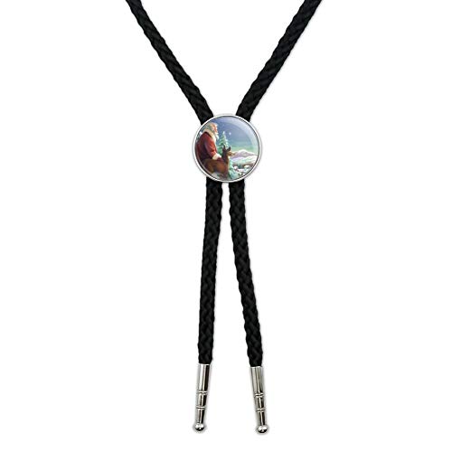 Christmas Holiday Silent Night Santa Claus Western Southwest Cowboy Necktie Bow Bolo Tie