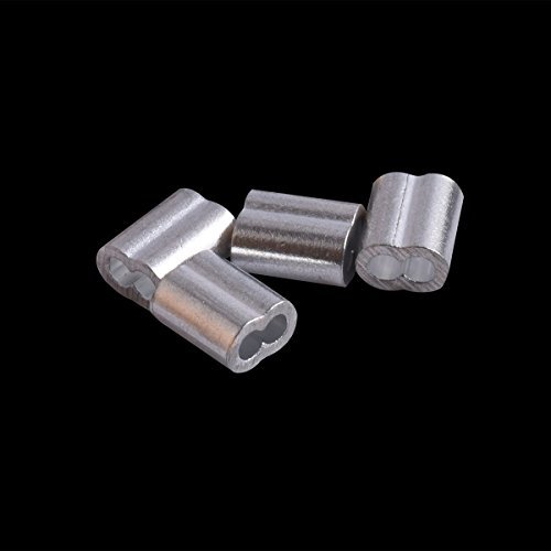 Accessbuy 100 Pieces Aluminum Crimping Loop Sleeve for 1/8 Inch Diameter Wire Rope and Cable - Thumbnail 3