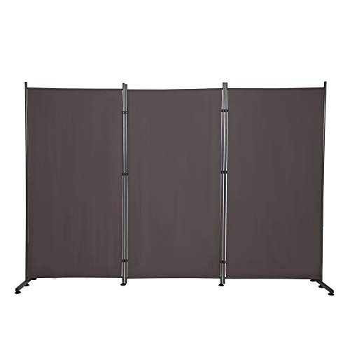 STEELAID Three Panel Unit Room Divider Office Partition Classroom and Dorm Privacy Screen 102" W X 71" H (Grey)