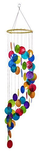 31.5" Long Rainbow Spiral Capiz Chime Windchime New