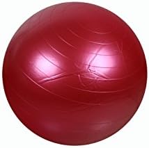 Matsuta Inflatable Anti Burst Yoga Exercise Ball with Pump, Red, 30"